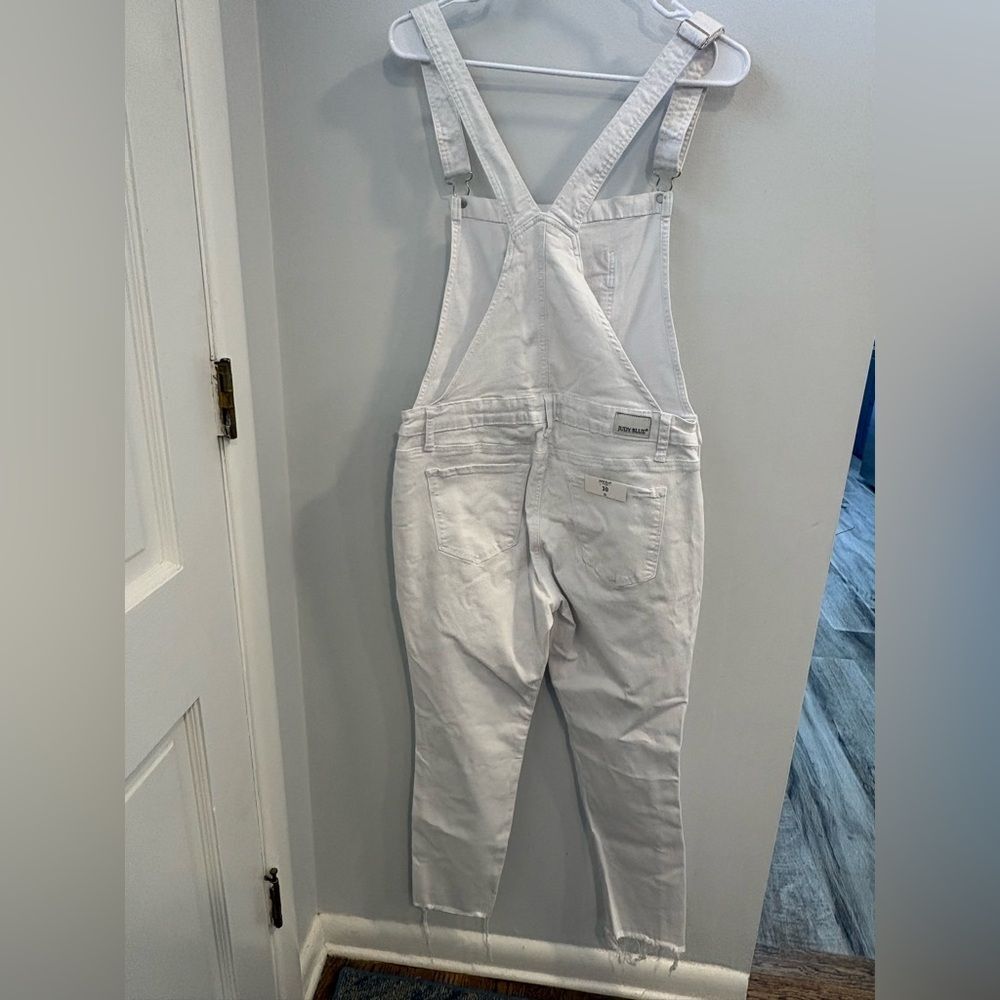 Judy Blue Classic White Denim Overalls - Picture 2 of 15